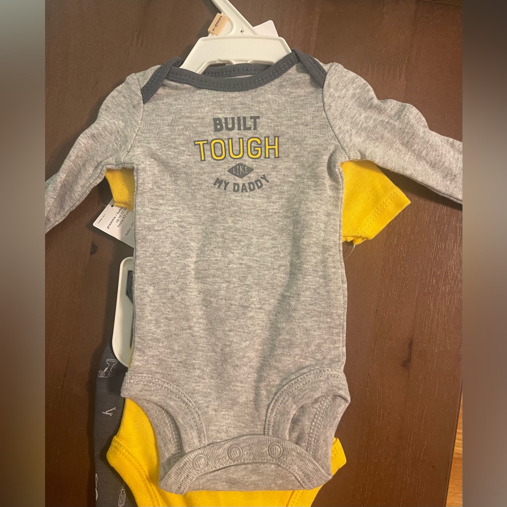 Baby Boy Preemie 3-Piece Tough Like Daddy Long/Short Sleeve/Long Pants Set